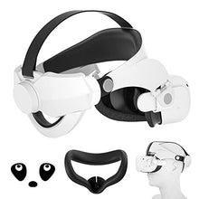 Load image into Gallery viewer, Head Strap for Oculus Quest 2, Halo Strap &amp; Silicone Face Cover Set - Adjustable Replacement for Elite Strap - Accessories for VR - Reduce Face Pressure Comfortable Soft Touch (White)
