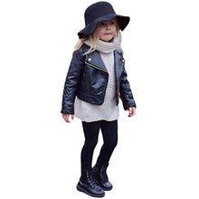 Load image into Gallery viewer, CM C&amp;M WODRO Toddler Boys Girls Motorcycle Faux Leather Jackets Coat Winter Outwear for 1-6Y (Black, 12-18M)

