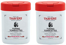 Load image into Gallery viewer, Thayers Toning Witch Hazel Rose Petal Towelettes (Pack of 2), 30 Ct Each
