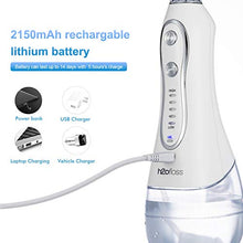 Load image into Gallery viewer, H2ofloss Water Flosser Portable Dental Oral Irrigator with 5 Modes, 6 Replaceable Jet Tips, Rechargeable Waterproof Teeth Cleaner for Home and Travel -300ml Detachable Reservoir (HF-6)
