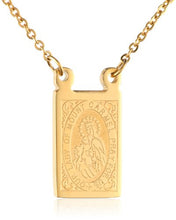 Load image into Gallery viewer, Men's Stainless Steel 18K Gold Plated Scapular Religious Necklace, 26"
