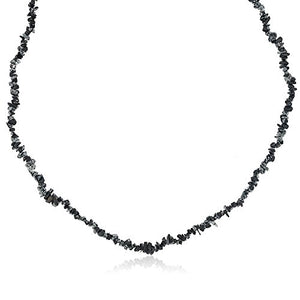 Gem Stone King 32 Inch Black Obsidian Chip Necklace 260.00 Carat