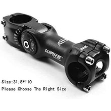 Load image into Gallery viewer, Wake MTB Stem 31.8 110mm 0-60 Degree Adjustable Bike Stem Mountain Bike Stem Short Handlebar Stem for Most Bicycle, Road Bike, MTB, BMX, Fixie Gear, Cycling (Aluminum Alloy, Lightweight, Black)
