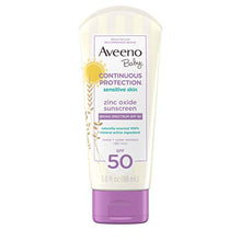 Load image into Gallery viewer, Aveeno Baby Continuous Protection Zinc Oxide Suncreen Lotion, Broad Spectrum SPF 50, 3 Fl Oz

