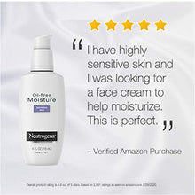 Load image into Gallery viewer, Neutrogena Oil Free Moisture Daily Hydrating Facial Moisturizer &amp; Neck Cream with Glycerin - Fast Absorbing Ultra Gentle Lightweight Face Lotion &amp; Sensitive Skin Face Moisturizer, 4 fl. oz (Pack of 2)
