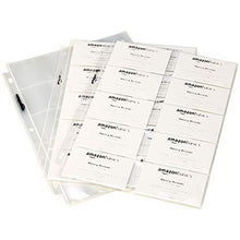 Load image into Gallery viewer, Amazon Basics Plastic Business Card Holder, Protector Sleeves for 3-Ring Binder, Transparent, 25-Pack
