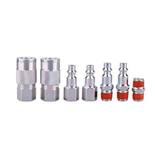 Load image into Gallery viewer, WYNNsky Air Coupler and Plug Kit, 1/4 Inch NPT Air Fittings Industrial Type, 7 Piece Air Compressor Accessories Kit
