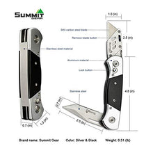 Load image into Gallery viewer, Summit Gear Heavy Duty Folding Utility Knife Dual Blades / Box Cutter / Pocket Knife with Nylon Pouch + 5 Blades (Professional Grade)
