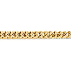 14k Yellow Gold 7.3mm Miami Cuban Bracelet Chain 7 Inch Curb Fine Jewelry For Women Gifts For Her