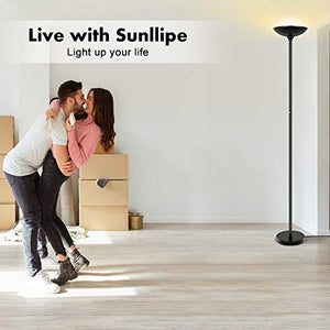 Floor Lamp - Torchiere Floor Lamp, 24W Dimmable Floor Lamp, 2160 Lumens, 3000K Warm White, Energy-saving, Metal Material, LED Floor lamp for Living Room, Standing Lamps for Bedrooms, Reading & Office