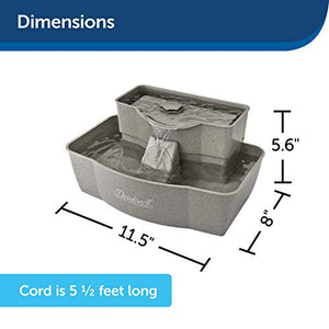 PetSafe Drinkwell Multi-Tier Cat and Dog Water Fountain - Automatic Drinking Fountain for Pets - 100 Oz. Water Capacity (PWW00-13708), Grey