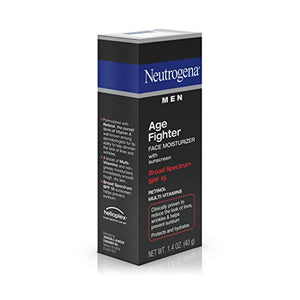 Neutrogena Age Fighter Anti-Wrinkle Retinol Moisturizer for Men, Daily Oil-Free Anti-Aging Face Lotion with Retinol, Multi-Vitamins, and Broad Spectrum SPF 15 Sunscreen, 1.4 oz