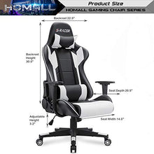 Load image into Gallery viewer, Homall Gaming Chair Office Chair High Back Computer Chair PU Leather Desk Chair PC Racing Executive Ergonomic Adjustable Swivel Task Chair with Headrest and Lumbar Support (White)
