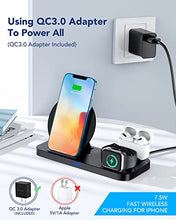Load image into Gallery viewer, [2022 NEW] 3 in 1 Wireless Charging Station for Multiple Devices Apple, Charging Stand for iPhone and Apple Watch 7/6/SE/5/4/3/2/1, Portable Charging Dock for AirPods Pro/3/2/1 (with 18W Fast Charger)
