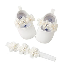 Load image into Gallery viewer, HsdsBebe 2pcs/Set Newborn Baby Girl Princess Mary Jane Shoes Toddler Infant Wedding Dress Flat Shoes with Free Headband
