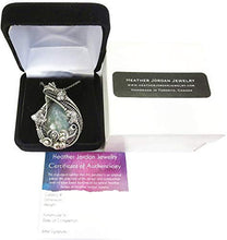 Load image into Gallery viewer, Wire-Wrapped Celestite Pendant in Sterling Silver with Herkimer Diamonds
