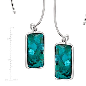 Silpada 'Oasis' Compressed Turquoise Wire Drop Earrings in Sterling Silver