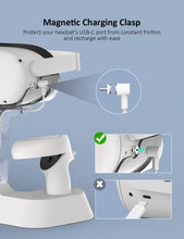 Load image into Gallery viewer, NexiGo Enhanced Charging Dock with LED Light for Oculus Quest 2, [Support Elite Strap with Battery], Headset Display Stand and Controller Mount, 2 Rechargeable Batteries, Magnetic Cable
