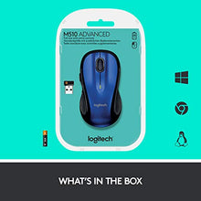 Load image into Gallery viewer, Logitech M510 Wireless Computer Mouse – Comfortable Shape with USB Unifying Receiver, with Back/Forward Buttons and Side-to-Side Scrolling, Blue
