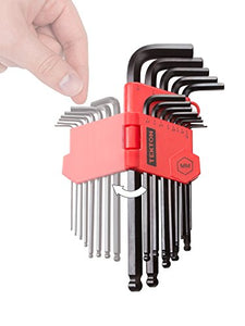 TEKTON Ball End Hex Key Wrench Set, 26-Piece (3/64-3/8 in, 1.27-10 mm) | 25282