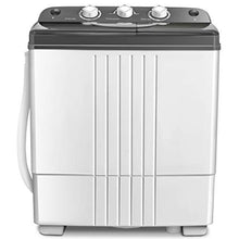 Load image into Gallery viewer, COSTWAY Washing Machine, Twin Tub 20Lbs Capacity, Washer(12Lbs) and Spinner(8Lbs), Portable Compact Laundry Machines Durable Design Energy Saving, Rotary Controller and Washer Spin Dryer(Grey + White)

