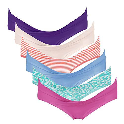 Intimate Portal Maternity Underwear Under the Bump Pregnancy Postpartum Panties Womens Cotton Bikinis 6-Pk Bouquet M