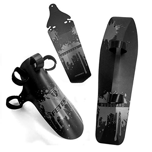 FETESNICE Adjustable MTB Bike Fender, Front/Rear/Downtube Mud Guards, Bicycle Mudguards Set (Gray)
