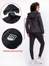 Load image into Gallery viewer, Women&#39;s Mountain Waterproof Ski Jacket Windproof Rain Snowboarding Jackets Winter Fleece Warm Snow Hooded Coat (Black, XL)
