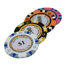 Load image into Gallery viewer, Clay Poker Chips 14 Gram Monte Carlo-Pack of 50 Chips ($1 White)
