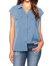 Load image into Gallery viewer, Lotusmile Blouses &amp; Button-Down Shirts, Collared Shirts for Women Short Sleeve Cute Chiffon Summer Button Up Business Top Fashion 2022 Spring Relaxed Fit Classy Formal Professional Dressy Blouse
