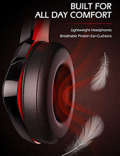 Load image into Gallery viewer, ZIUMIER Z66 Gaming Headset for PS4, Xbox One, PC, Wired Over Ear Headphone with Noise Isolation Microphone, LED RGB Light,Surround Sound for Laptop Computer Nintendo Switch, Red
