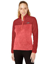 Load image into Gallery viewer, Columbia Women&#39;s Plus Size Benton Springs 1/2 Snap Pullover Fleece, Daredevil/Beet, 1X
