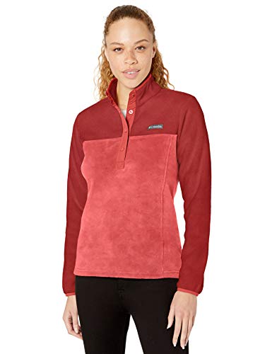 Columbia Women's Plus Size Benton Springs 1/2 Snap Pullover Fleece, Daredevil/Beet, 1X