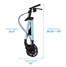 Load image into Gallery viewer, NOVA Medical Products Star 8 Rollator Walker with Perfect Fit Size System, Lightweight &amp; Foldable, Easy to Lift &amp; Carry, Great for Travel, Color Diamond Sky Blue
