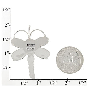 Dragonfly Turquoise Necklace Pendant in 925 Sterling Silver & Genuine Turquoise (20" Length)