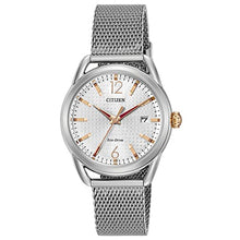 Load image into Gallery viewer, Citizen Women&#39;s Eco-Drive Dress Classic Watch in Stainless Steel, Silver Dial (Model: FE6081-51A)
