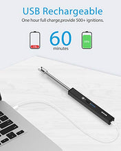 Load image into Gallery viewer, RONXS Candle Lighter, Square Electric Arc Lighter with LED Battery Display Safety Switch, USB Rechargeable Lighter w/Longer Flexible Neck for Camping Cooking BBQs Fireworks
