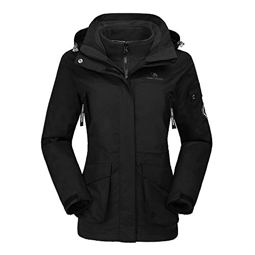 Load image into Gallery viewer, CAMEL CROWN Womens Waterproof Ski Jacket 3-in-1 Windbreaker Winter Coat Fleece Inner for Rain Snow Outdoor Hiking