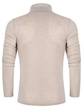 Load image into Gallery viewer, Poriff Men's Casual Slim Fit Long Sleeve Tops T-Shirt Knitted Pullover Turtleneck Sweater Khaki S
