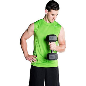 CAP Barbell Set of 2 Hex Rubber Dumbbell with Metal Handles, Pair of 2 Heavy Dumbbells Choose Weight (5lb, 8lb, 10lb, 15lb, 20 Lb, 25lb, 30lb, 35lb, 40lb, 50lb) (25lb x 2)