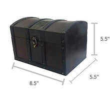 Load image into Gallery viewer, Wood and Leather Treasure Chest Box Decorative Storage Chest Box with Lock | Handcrafted Decorative Boxes with Lids for Home Decor | Wood Box with Lid | Small Chest | Wooden Stash Box
