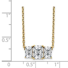 Load image into Gallery viewer, 14K Octagon Radiant 3-Stone Pendant G H I True Light Moissanite | Necklace | 14k Yellow Gold
