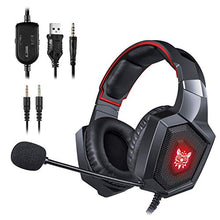 Load image into Gallery viewer, ONIKUMA Gaming Headset - Updated K8 Headset Gaming for PS4 New Xbox One, Stereo Over-Ear Headphones &amp; Noise-canceling Microphone with Mic for PC Computer Mac Laptop Nintendo Switch Games (Red)
