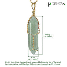 Load image into Gallery viewer, JADENOVA Full Wire Wrapped Energy Healing Crystal Gemstone Pendant Necklace 18" Stainless Steel Chain（Natural Aventurine）
