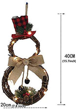 Load image into Gallery viewer, Christmas Joy Sign Decorations - Plaid Wreath Burlap Wooden Holiday Decor for Home Window Wall Indoor Outdoor
