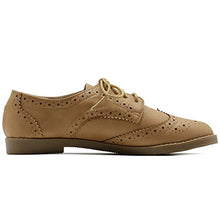 Load image into Gallery viewer, Ollio Women's Flats Shoes Wingtip Lace Up Oxfords M2921 (6 B(M) US, Sand)
