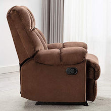 Load image into Gallery viewer, Bonzy Home Recliner Chair - Heavy Duty Manual Overstuffed Fabric Recliner - Home Theater Seating - Bedroom &amp; Living Room Chair Recliner Sofa (Chocolate)
