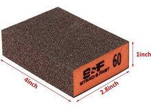 Load image into Gallery viewer, Sanding Sponge, 60 80 120 220 Coarse Medium Fine Grit Sanding Blocks, Sander Sponges for Drywall Metal, Sandpaper Sponge Sanding Block for Wood 4 Pcs by S&amp;F STEAD &amp; FAST
