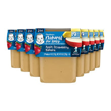 Load image into Gallery viewer, Gerber Baby Food 2nd Foods Blends, Apple Strawberry Banana Puree, Natural &amp; Non-GMO, 4 Ounce Tubs, 2-Pack (Pack of 8)
