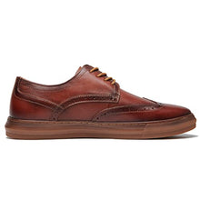 Load image into Gallery viewer, Men's Wingtip Brogue Oxford Sneaker Shoes Genuine Leather Casual Dress Shoes Maroon Brown for Men Footwear Size 13

